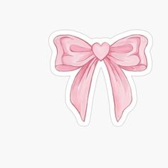 a pink bow sticker on a white background