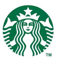 the starbucks logo is shown in green and white, with stars on it's head