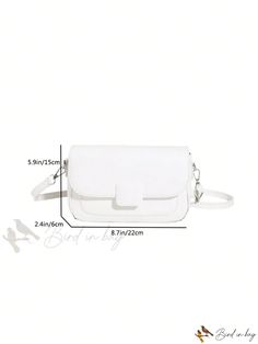 Bird in Bag - White Canvas Flap Square Bag White Flap Bag With Detachable Strap, Casual White Crossbody Box Bag, Casual White Box Bag With Removable Pouch, Casual White Crossbody Baguette Bag, Elegant White Flap Bag, Trendy Rectangular Flap Bag For Errands, Trendy White Baguette Bag For Travel, White Rectangular Flap Bag With Large Capacity, White Square Flap Bag