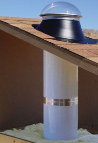 a white chimney on top of a roof