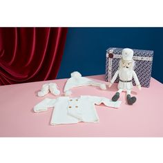 It's that time of year again and you need all the newborn photos you could possibly capture. Dress your little one in this White Winter inspired outfit with his/her best friend, the White Nutcracker. Includes: Whisper White Sofia + Finn Knit Baby Cardigan White Garter Knit Baby Booties (Fits 0-6 Months) The White Nutcracker Shelf Sitter Sofia + Finn White Pompom Baby Hat (Fits 0-12 Months) Playful White Sets For Festive Occasions, Playful White Holiday Sets, White Family Matching Sets For Holidays, Family Matching White Sets For Winter, Cute White Sets For Festive Occasions, White Family Matching Sets For Winter, White Holiday Playtime Sets, Playful White Christmas Sets, White Christmas Baby Sweater