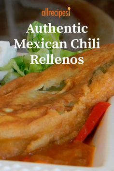 an image of authentic mexican chili rellenos on a plate with lettuce