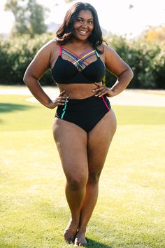 Matching Top, Swim Bottoms, Swim Top, Solid Black, See You, This Summer, Black Color, Color Pop, Black Women