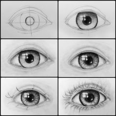 the steps in how to draw an eye