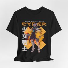 Cyber Japanese Graphic T-shirt. Unisex Retro Graphic Tee. Cyberpunk, Punk, Alternative Fashion Apparel. Printed On High-Quality Bella+Canvas Premium Soft T-shirt.  * Processing and Shipping Times - Please allow 3-5 business days for your order to be processed and made - Standard shipping takes 3-5 days - Please make sure your shipping address is correct before placing an order - Printed and Shipped in the USA * Returns & Exchanges - All sales are final unless the item arrives damaged - Please make sure to order the correct size, as we can not change it. - If your item has any defects or damages, please get in touch with us in 14 days Edgy Anime Print T-shirt For Alternative Fashion, Edgy Anime Print T-shirt For Streetwear, Punk Anime Print T-shirt For Streetwear, Cyberpunk Graphic Print T-shirt For Streetwear, Edgy T-shirt With Front Print For Alternative Fashion, Punk Graphic Print T-shirt For Cosplay, Harajuku Style Short Sleeve T-shirt With Graphic Design, Black Punk T-shirt With Character Print, Punk Anime Print T-shirt For Cosplay