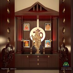 Pooja Room Design Ideas, Dev Ghar, Home Kerala, Mandir Ideas, Puja Unit, Kerala Temple, Mandir Designs, Dining Room Victorian, Vastu House