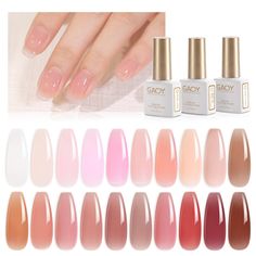 PRICES MAY VARY. SHEER GEL POLISH: Apply several layers to build up the color from clear translucent to solid opaque. Cure with UV light for 60s to dry. PACKAGE INCLUDES: 20 gel polish colors of 0.25 fl.oz (7.3ml) each + glossy & matte top coat + base coat. Basic gel nail kit to enjoy the nail art from the comfort of your own home! TOXICS FREE: Lower odor compared to traditional nail polish. All ingredients in strict compliance with FD&C Act and SGS certified. LONG-LASTING: Last around 4 weeks i Colors For Pale Skin, Nail Colors For Pale Skin, Pale Nails, Best Summer Nail Color, Fun Nail Colors, Matte Top Coat, Design Cv, Gel Nails Diy, Vegan Nail Polish