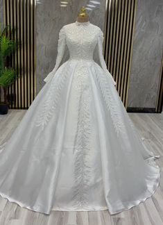 Winter Queen High-Neck Crystal Frosted Bridal Gown – Larosabride’s Exclusive Queen Gown, Winter Queen, Celebrity Bride, Bridal Gift Wrapping Ideas, Neck Wedding Dress, Bridal Elegance