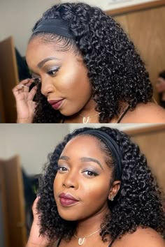 Y2k Hairstyles Black Women, Cute Headband Hairstyles, Two Cornrow Braids, Bob Headband, Glow Hair, Natural Hair Bun Styles, Y2k Hairstyles, Diy Wig, Curly Bob Wigs