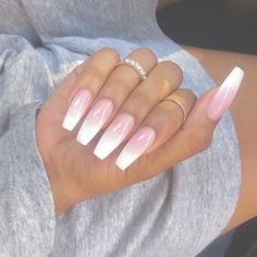 Shiny Nails Designs, White Tip Nails, Video Makeup, Nails Opi, Nails Yellow, Squoval Nails, Classy Nail Designs, Ombre Nail Designs, Her Nails