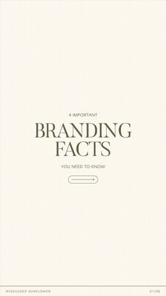 an advertisement with the words branding fact on it