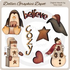 the digital clipart set includes different items