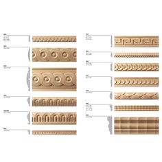 the different types of wood moulding molds and their names are shown in this diagram