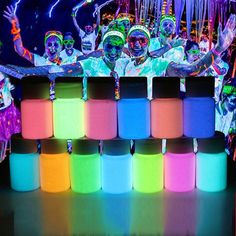 neon glow paint is being used to create costumes for the parade, and also as an art project