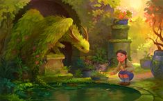 Magic Fountain, Hidden Garden, Have Inspiration, Dragon Rider, Character Inspo, Fantasy Concept Art, A Dragon, Dragon Art