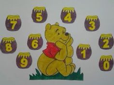 a drawing of winnie the pooh surrounded by numbers