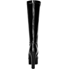 The round-toe design of this pair of boots is very suitable for both skirts and jeans. The thick high-heel design of this pair of boots is very stable, making it easy to walk! And the thick high heel can also make the body look more slender. Made from patent leather, these high boots are durable. The round-toe platform heel and waterproof platform add a stylish touch. Elongates your body proportions and matches any of your winter outfits. Knee High Boots Side Zip Chunky Heel Platform Patent Leat Black High Shaft Platform Boots, Platform Boots With Reinforced Heel And High Shaft, Outfits Knee High Boots, Open Toe Ankle Boots, Knee High Boots Black, Heel Knee High Boots, Designer High Heels, Body Proportions, Platform Block Heels