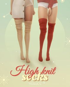 two women in short shorts and knee high socks