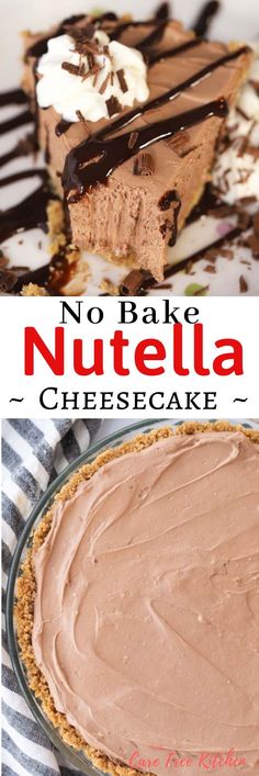 no bake nutella cheesecake with chocolate frosting