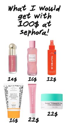 What would you buy with 100$ at sephora? What To Buy At Sephora, Dubai Picture Ideas, Makeup List, Routine Tips, Beauty Routine Tips