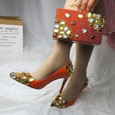 Designer Crystal Shoes With Matching Clutch Bag Set Elegant Orange Clutch For Party, Luxury Crystal Embellished Clutch For Events, Luxury Gold Clutch With Bling, Luxury Designer Clutch With Crystal Embellishments, Gold Crystal Embellished Clutch Evening Bag, Luxury Rhinestone Crystal Clutch, Kids Winter Jackets, Baby Boy Jackets, Girls Fur