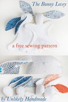 the bunny lovey sewing pattern is available for purchase