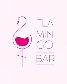 a pink flamingo with the words fla mini go bar