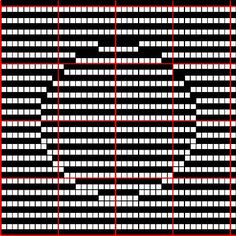 a black and white pattern with red lines