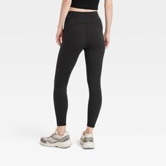 Complete your casual look with these High-Waisted Everyday Active 7/8 Leggings from A New Day™. Tailored in a skinny regular-fit silhouette, these high-rise leggings are made from a soft, stretchy jersey fabric that keeps you moving through your day in absolute comfort. Plus, they feature a high-rise cut with a full elastic waistband for a sculpted, figure-flattering look. Pair them with a simple T-shirt or sweatshirt, then add a pair of sneakers to complete your look. A New Day™: Style that goe Black Leggins, Perfect Leggings, Simple T Shirt, Simple Tshirt, High Rise Leggings, A New Day, Jersey Fabric, New Day, Casual Looks