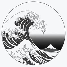 the great wave in black and white