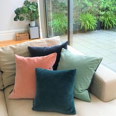 Teal Pink cushions in gorgeous velvet 70s House, Teal Sofa, Teal Pillows