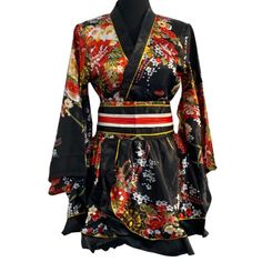 Japanese Kimono Nwot From Amazon Not Tags Attached. Size Small Pictures Also Used Off Amazon, No Socks, No Fan, No Hair Pin Only Dress And Belt Dress And Belt, Small Pictures, Japanese Kimono, Hair Pin, Hair Pins, Black Red, Black And Red, Socks, Size Small