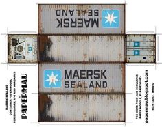 the shipping containers are labeled with their names