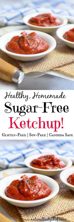 healthy homemade sugar - free ketchup recipe on a white plate