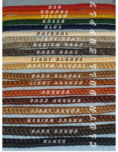 a poster with the names of different types of ropes on it, including one for each rope