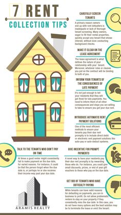 the 7 rent collection tips for real estate buyers info graphic by adam's realty