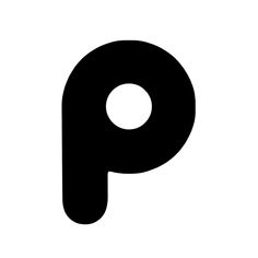 a black and white photo of a letter p