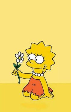 the simpsons character holding a flower in his hand