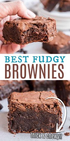 the best fudgey brownies are made with thick and chewy chocolate cake mix