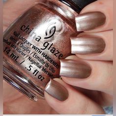 China Glaze As Good As It Glitz Nail Polish New Pretty Nail Polish Colors, Rose Gold Nail Polish, Taupe Nails, Fall Nail Polish, China Glaze Nail Polish, Nail Polish Colors Fall, Gold Nail Polish, Pretty Nail Polish, Nail Shimmer