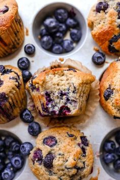 blueberry protein muffins Blueberry Protein Muffins, Muffins For Breakfast, Oatmeal Chocolate Chip Muffins, Cherry Muffins, Moist Muffins, Blueberry Season, Fermentation Recipes, Protein Muffins, Muffin Batter