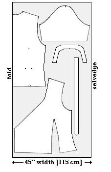 an image of a sewing pattern with measurements for the top and bottom part, as well as