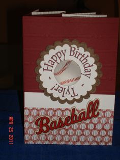 a birthday card with a baseball on it