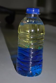 a bottle of water sitting on top of a table