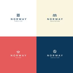 the logo for norway is shown in four different colors