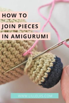 someone is crocheting the yarn with their hands and knitting it into an amigurm