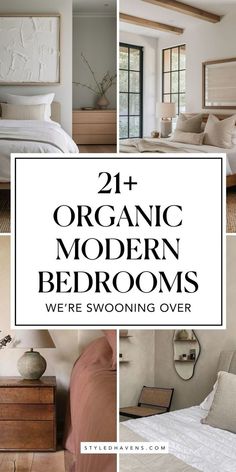 On the hunt for organic modern bedroom ideas and decor? Organic modern decor is *our vibe* - and today, we've hand-picked our very fav modern organic bedroom design inspo that you *need* to see. Whether you're looking for simple organic modern decor for the perfect neutral bedroom, or just want to scroll through organic modern bedroom inspiration - *this* is the modern bedroom inspo you're looking for! Cozy Style Bedroom, Modern Minalist Bedroom, Neutral Upholstered Bed, Organic Bedroom Design, Modern Organic Bedroom, Organic Bedroom, Modern Bedroom Ideas, Natural Bedroom