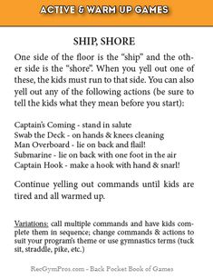 an activity for kids to learn how to use the game ship shore, with instructions