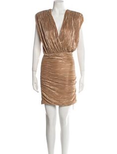 Sabina Musayev Sheath DressGoldPleated & Tassel AccentsSleeveless with V-NeckConcealed Zip Closure at BackFit:Dresses by Sabina Musayev typically fit true to size. Sabina Musayev Carry Dress, Dress Outfits, Mini Dress, V Neck, Clothes For Women, Dresses, Clothes