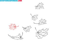 how to draw fall leaves with colored pencils step by step for kids and beginners